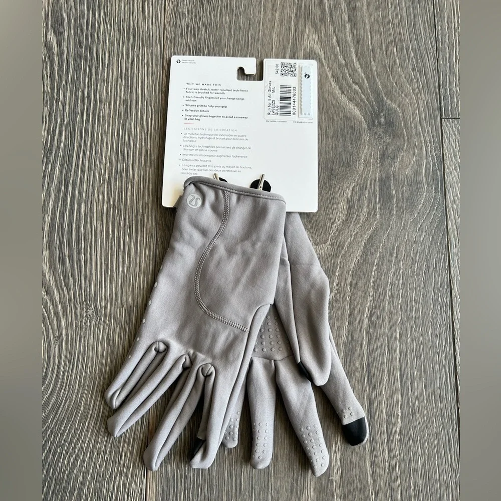 Lululemon Run for It All Gloves in Gull Grey